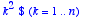 `$`(k^2,k = 1 .. n)