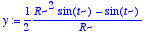 y := 1/2*(R^2*sin(t)-sin(t))/R