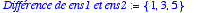 `Différence de ens1 et ens2` := {1, 3, 5}