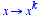 proc (x) options operator, arrow; x^k end proc
