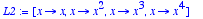 L2 := [proc (x) options operator, arrow; x end proc...