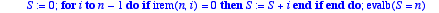 estparfait := proc (n::integer) local S, i; S := 0;...