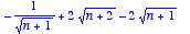 -1/(sqrt(n+1))+2*sqrt(n+2)-2*sqrt(n+1)