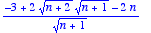 (-3+2*sqrt(n+2)*sqrt(n+1)-2*n)/(sqrt(n+1))