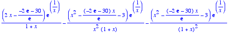 (2*x-(-2*exp(1)-30)/exp(1))*exp(1/x)/(1+x)-(x^2-(-2...
