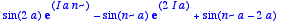 sin(2*a)*exp(I*a*n)-sin(n*a)*exp(2*I*a)+sin(n*a-2*a...