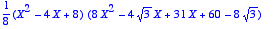 1/8*(X^2-4*X+8)*(8*X^2-4*sqrt(3)*X+31*X+60-8*sqrt(3...