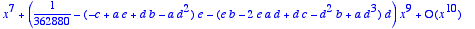 DL := 
series((1-a)*x+(-1/6-b+a*d)*x^3+(-c+a*e-(-b+a...