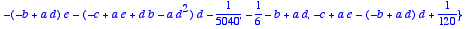 syst := 
{1-a, 1/362880-(-c+a*e+d*b-a*d^2)*e-(e*b-2*...