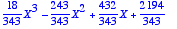 18/343*X^3-243/343*X^2+432/343*X+2194/343