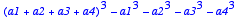 (a1+a2+a3+a4)^3-a1^3-a2^3-a3^3-a4^3