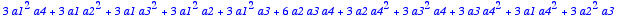 3*a1^2*a4+3*a1*a2^2+3*a1*a3^2+3*a1^2*a2+3*a1^2*a3+6...