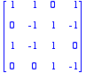 matrix([[1, 1, 0, 1], [0, -1, 1, -1], [1, -1, 1, 0]...