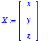 X := matrix([[x], [y], [z]])