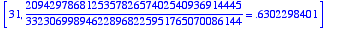 [31, 209429786812535782657402540936914445/332306998...