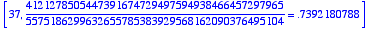 [37, 4121278505447391674729497594938466457297965/55...