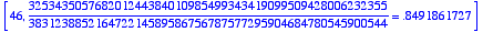 [46, 3253435057682012443840109854993434190995094280...
