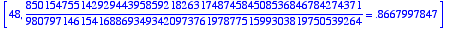 [48, 8501547551429294439585921826317487458450853684...