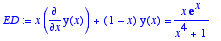 ED := 
x*diff(y(x),x)+(1-x)*y(x) = x*exp(x)/(x^4+1)