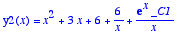 y2(x) = 
x^2+3*x+6+6/x+exp(x)*_C1/x