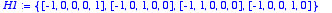 H1 := 
{vector([-1, 0, 0, 0, 1]), vector([-1, 0, 1, ...