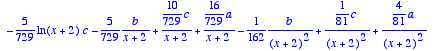 1/243*ln(x-1)*a-2/729*ln(x-1)*b+5/729*ln(x-1)*c-1/7...