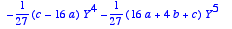 subterfuge 
:= 1/729*(3*a-2*b+5*c)*X-1/729*(-b+5*c-7...