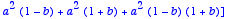 tMM := 
matrix([[a^2+a^2*(1+b)^2+a^2*(1-b)^2-1, a^2*...