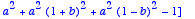 tMM := 
matrix([[a^2+a^2*(1+b)^2+a^2*(1-b)^2-1, a^2*...